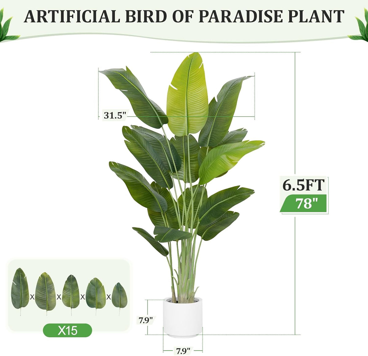 9ft Artificial Phoenix Palm Tree Tall Artificial Palm Trees with 21 Adjustable Leaves,Faux Phoenix Palm Plants for Outside Patio Pool Home Office Living Room Yard (2Pcs, 9ft)
