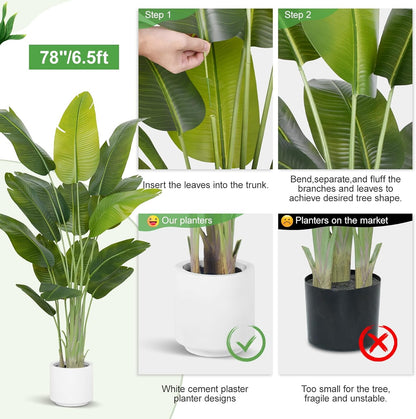 9ft Artificial Phoenix Palm Tree Tall Artificial Palm Trees with 21 Adjustable Leaves,Faux Phoenix Palm Plants for Outside Patio Pool Home Office Living Room Yard (2Pcs, 9ft)