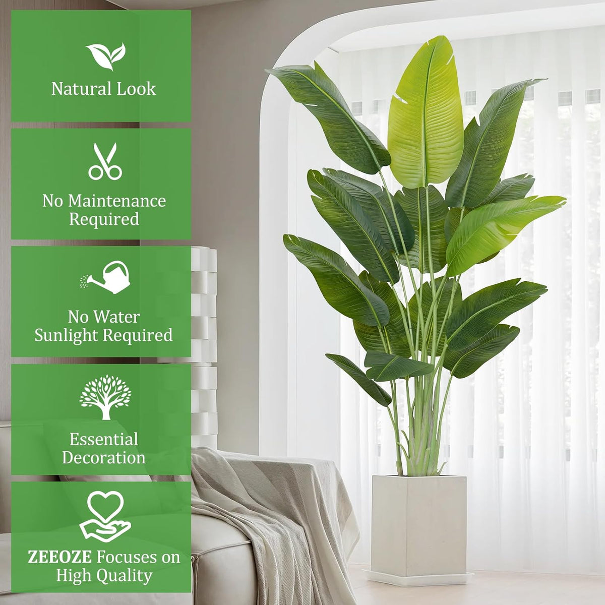 9ft Artificial Phoenix Palm Tree Tall Artificial Palm Trees with 21 Adjustable Leaves,Faux Phoenix Palm Plants for Outside Patio Pool Home Office Living Room Yard (2Pcs, 9ft)