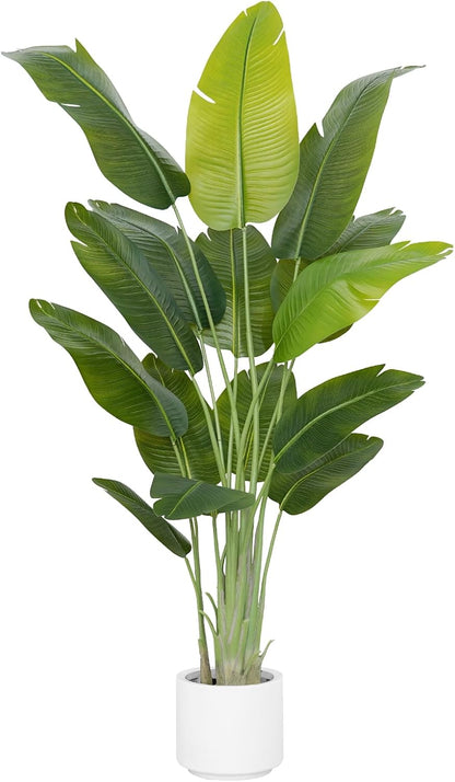 9ft Artificial Phoenix Palm Tree Tall Artificial Palm Trees with 21 Adjustable Leaves,Faux Phoenix Palm Plants for Outside Patio Pool Home Office Living Room Yard (2Pcs, 9ft)