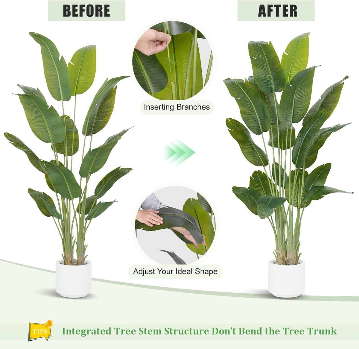 9ft Artificial Phoenix Palm Tree Tall Artificial Palm Trees with 21 Adjustable Leaves,Faux Phoenix Palm Plants for Outside Patio Pool Home Office Living Room Yard (2Pcs, 9ft)