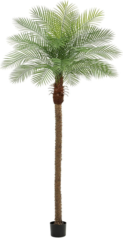 9ft Artificial Phoenix Palm Tree Tall Artificial Palm Trees with 21 Adjustable Leaves,Faux Phoenix Palm Plants for Outside Patio Pool Home Office Living Room Yard (2Pcs, 9ft)