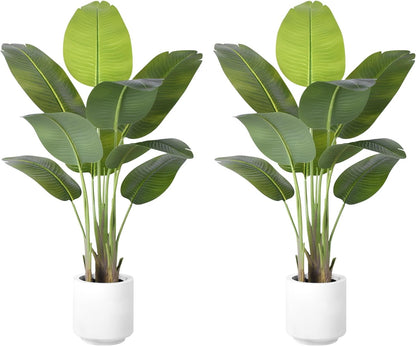 9ft Artificial Phoenix Palm Tree Tall Artificial Palm Trees with 21 Adjustable Leaves,Faux Phoenix Palm Plants for Outside Patio Pool Home Office Living Room Yard (2Pcs, 9ft)