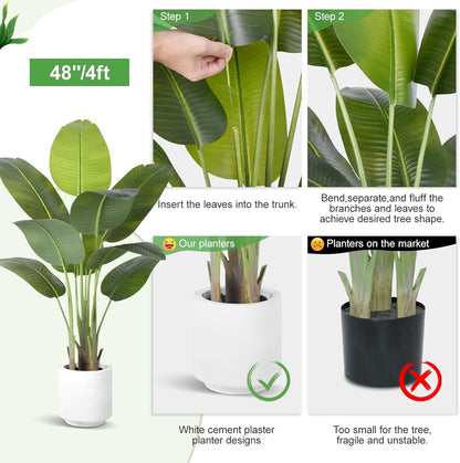 9ft Artificial Phoenix Palm Tree Tall Artificial Palm Trees with 21 Adjustable Leaves,Faux Phoenix Palm Plants for Outside Patio Pool Home Office Living Room Yard (2Pcs, 9ft)