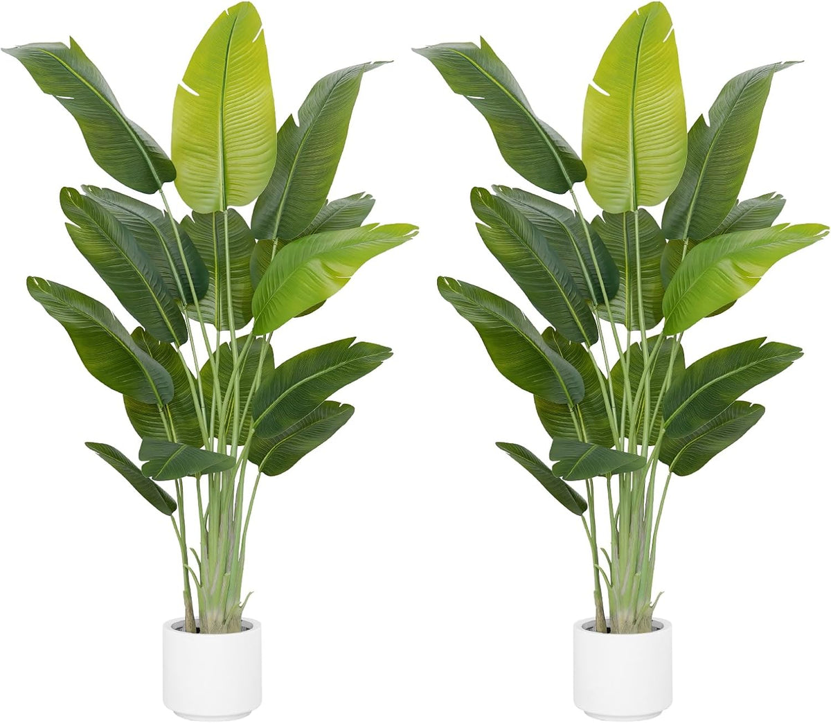 9ft Artificial Phoenix Palm Tree Tall Artificial Palm Trees with 21 Adjustable Leaves,Faux Phoenix Palm Plants for Outside Patio Pool Home Office Living Room Yard (2Pcs, 9ft)