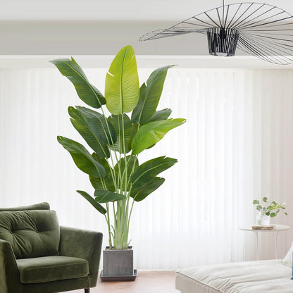 9ft Artificial Phoenix Palm Tree Tall Artificial Palm Trees with 21 Adjustable Leaves,Faux Phoenix Palm Plants for Outside Patio Pool Home Office Living Room Yard (2Pcs, 9ft)