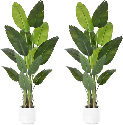 9ft Artificial Phoenix Palm Tree Tall Artificial Palm Trees with 21 Adjustable Leaves,Faux Phoenix Palm Plants for Outside Patio Pool Home Office Living Room Yard (2Pcs, 9ft)