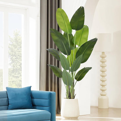 9ft Artificial Phoenix Palm Tree Tall Artificial Palm Trees with 21 Adjustable Leaves,Faux Phoenix Palm Plants for Outside Patio Pool Home Office Living Room Yard (2Pcs, 9ft)