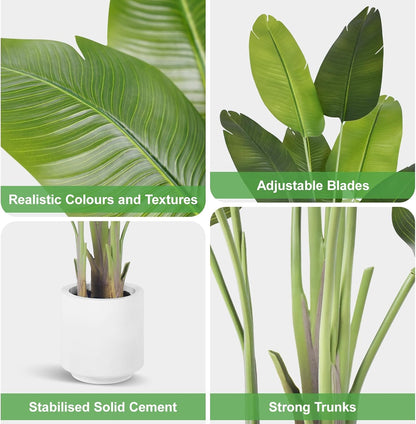 9ft Artificial Phoenix Palm Tree Tall Artificial Palm Trees with 21 Adjustable Leaves,Faux Phoenix Palm Plants for Outside Patio Pool Home Office Living Room Yard (2Pcs, 9ft)