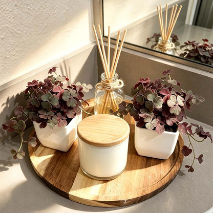 Artificial Shamrock Potted Plants, Set of 2 Indoor Faux Clover Decor