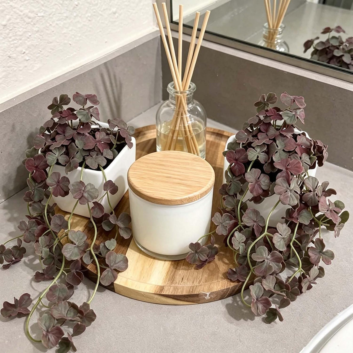 Artificial Shamrock Potted Plants, Set of 2 Indoor Faux Clover Decor