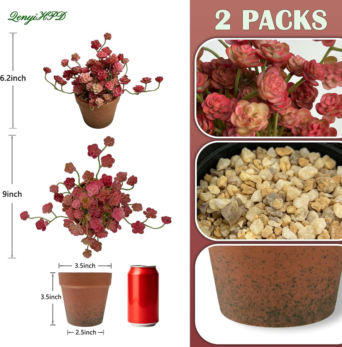 Artificial Shamrock Potted Plants, Set of 2 Indoor Faux Clover Decor