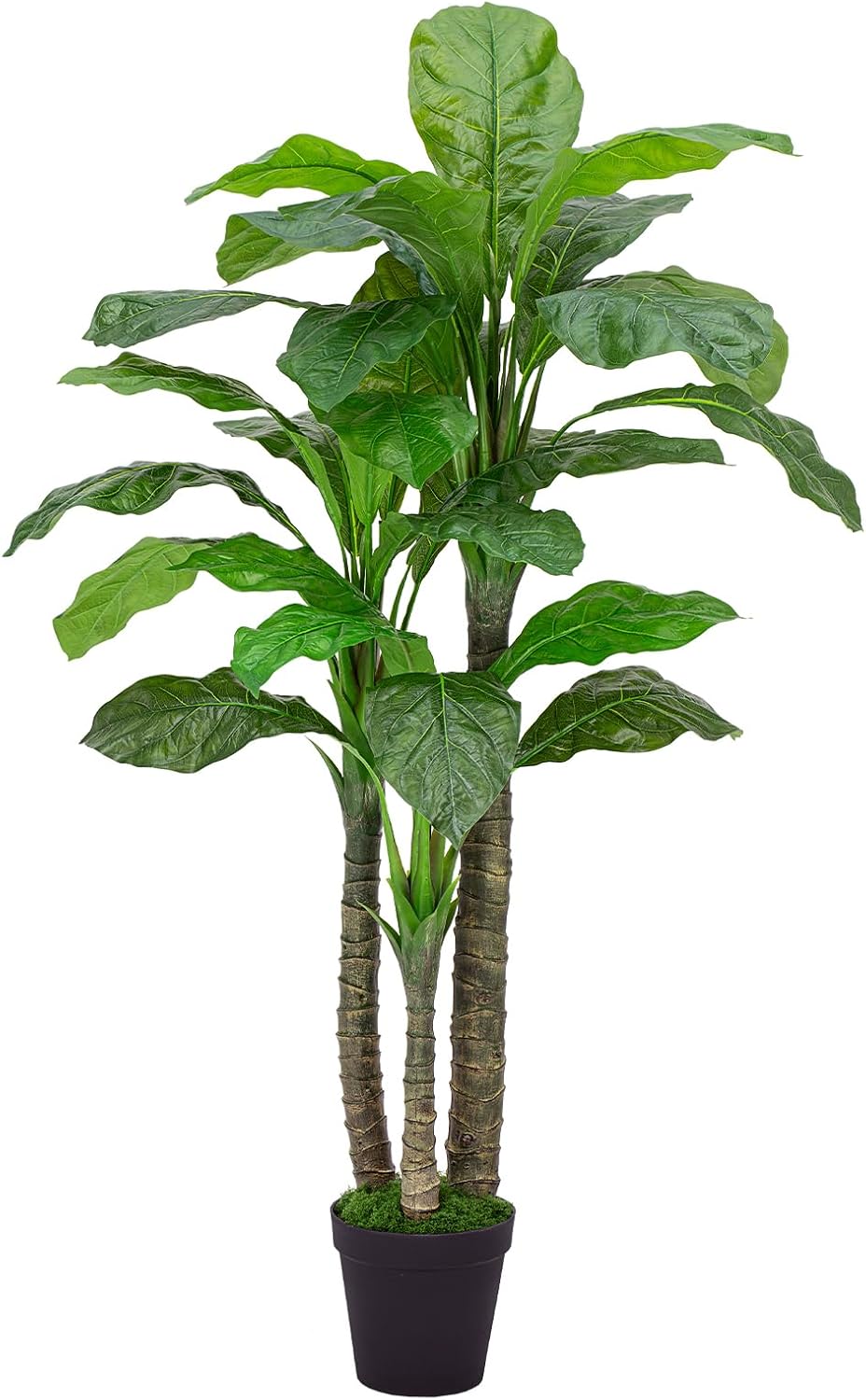 Artificial Banana Tree 6ft Tall Fake Banana Leaf Plant Faux Banana Tree with 15 Leaves Large Silk Tropical Tree for Home Mall Pool Patio Villa Indoor Outdoor Decor