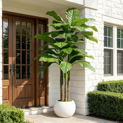 Artificial Banana Tree 6ft Tall Fake Banana Leaf Plant Faux Banana Tree with 15 Leaves Large Silk Tropical Tree for Home Mall Pool Patio Villa Indoor Outdoor Decor