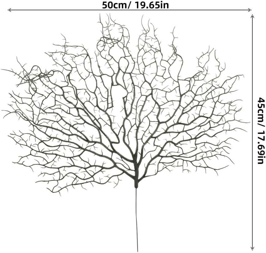 2Pcs Artificial Coral Branches Green Faux Sea Fan Simulated Coral Decorations for Aquarium Home Wedding DIY Decor Fish Tank Landscape Ornaments