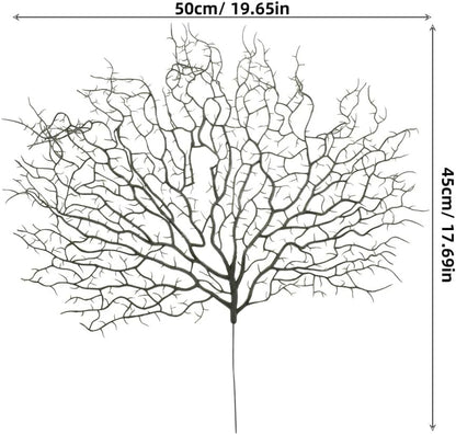 2Pcs Artificial Coral Branches Green Faux Sea Fan Simulated Coral Decorations for Aquarium Home Wedding DIY Decor Fish Tank Landscape Ornaments