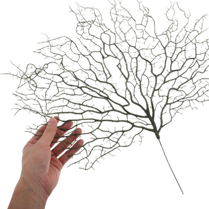 2Pcs Artificial Coral Branches Green Faux Sea Fan Simulated Coral Decorations for Aquarium Home Wedding DIY Decor Fish Tank Landscape Ornaments
