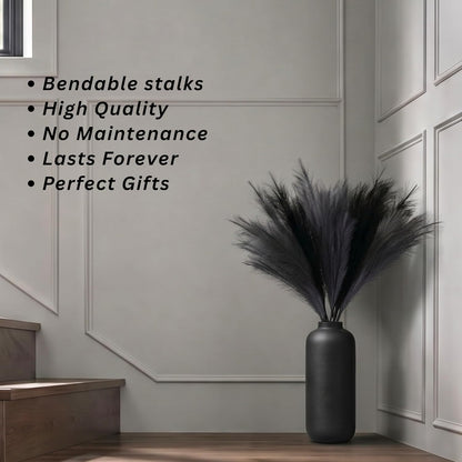 Faux Pampas Grass, 9 PCS 37''/3.1FT Tall Fluffy Fake Pompas Floral, Large Artificial Pompous Grass Branches for Floor Vase Fillers, Boho Farmhouse Room Wedding Decor (White)
