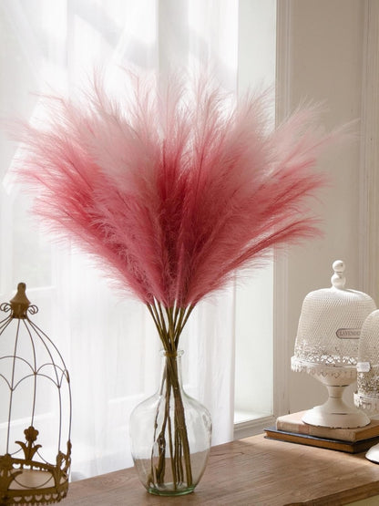 Faux Pampas Grass, 9 PCS 37''/3.1FT Tall Fluffy Fake Pompas Floral, Large Artificial Pompous Grass Branches for Floor Vase Fillers, Boho Farmhouse Room Wedding Decor (White)