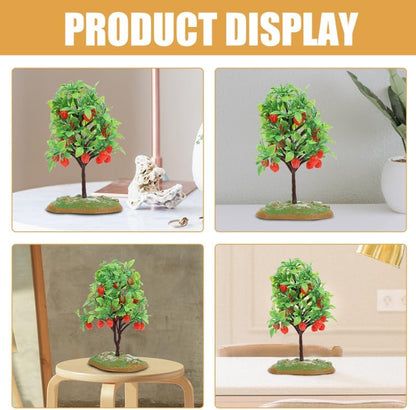 Miniature Fruit Tree Model 2 Piece Set Fake Mini Fruit Trees for Micro Landscape Decor Dollhouse Accessories Tabletop DIY Craft Simulated Tree Ornament 8.26 X 3.93 X 1.18 in