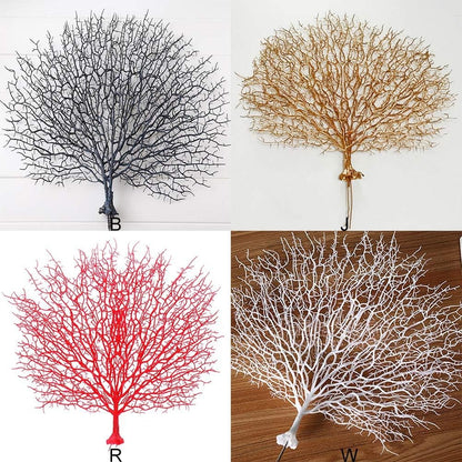 Artificial Coral -Simulation Plastic Coral Branches Ornaments -Home Decoration -Crafts Peacock Fan Shape -Landscape Fish Tank Ornament