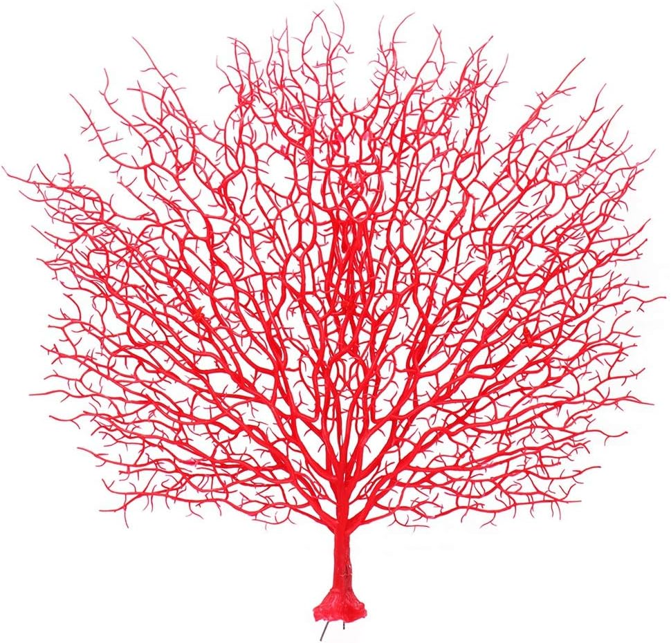 Artificial Coral -Simulation Plastic Coral Branches Ornaments -Home Decoration -Crafts Peacock Fan Shape -Landscape Fish Tank Ornament