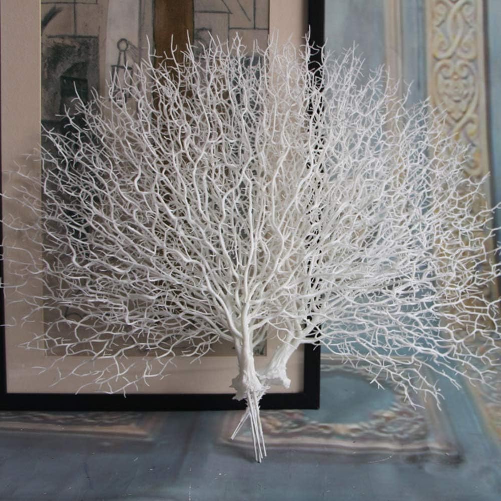 Artificial Coral -Simulation Plastic Coral Branches Ornaments -Home Decoration -Crafts Peacock Fan Shape -Landscape Fish Tank Ornament