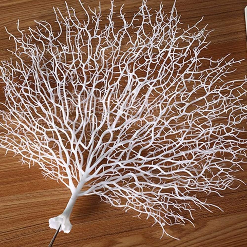 Artificial Coral -Simulation Plastic Coral Branches Ornaments -Home Decoration -Crafts Peacock Fan Shape -Landscape Fish Tank Ornament