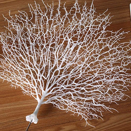 Artificial Coral -Simulation Plastic Coral Branches Ornaments -Home Decoration -Crafts Peacock Fan Shape -Landscape Fish Tank Ornament
