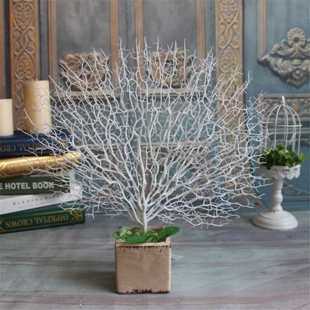 Artificial Coral -Simulation Plastic Coral Branches Ornaments -Home Decoration -Crafts Peacock Fan Shape -Landscape Fish Tank Ornament