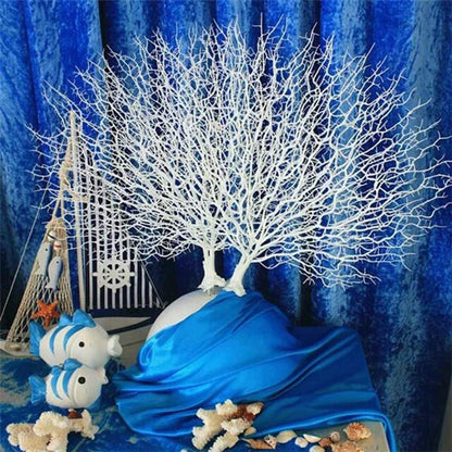 Artificial Coral -Simulation Plastic Coral Branches Ornaments -Home Decoration -Crafts Peacock Fan Shape -Landscape Fish Tank Ornament