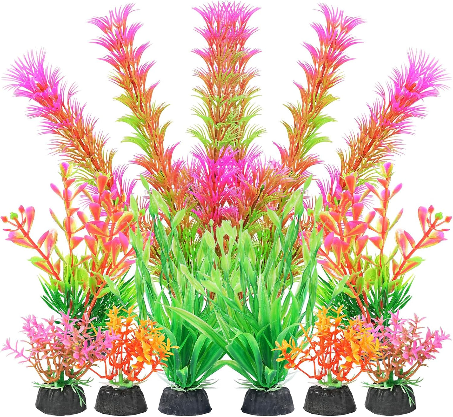 Artificial Fish Tank Plants, Aquarium Decorations, Purple Plastic Accessories, 10pcs