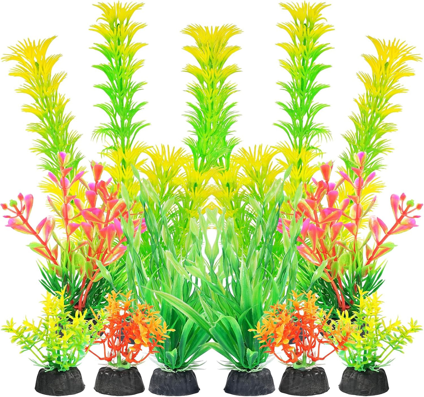 Artificial Fish Tank Plants, Aquarium Decorations, Purple Plastic Accessories, 10pcs