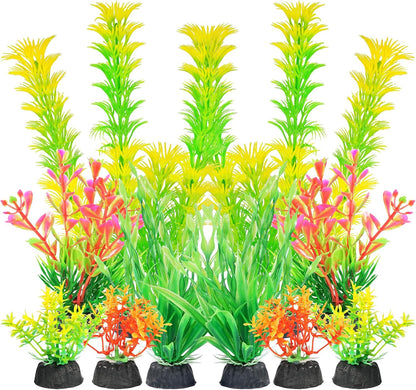Artificial Fish Tank Plants, Aquarium Decorations, Purple Plastic Accessories, 10pcs
