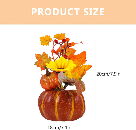 Simulation Sunflower Bouquet Halloween Season Pumpkin Ornament for Home