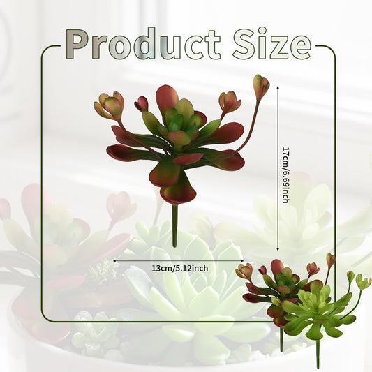 Artificial Succulents Plants 2PCS, Realistic Succulents Plants Faux Succulents for Craft Floral Decor for Greenhouse Party, Garden & Outdoor(Red, Green)
