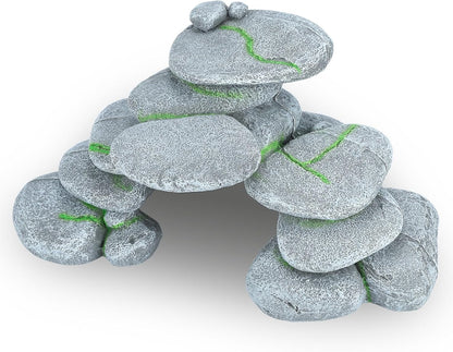Resin Reptile Hides Pebble Shrimp Hides for Aquarium Tank Terrarium Reptile Rock Hide Fish Tank Caves and Hides Reptile Hideouts for Lizard Snake Gecko