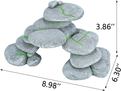 Resin Reptile Hides Pebble Shrimp Hides for Aquarium Tank Terrarium Reptile Rock Hide Fish Tank Caves and Hides Reptile Hideouts for Lizard Snake Gecko