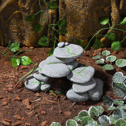 Resin Reptile Hides Pebble Shrimp Hides for Aquarium Tank Terrarium Reptile Rock Hide Fish Tank Caves and Hides Reptile Hideouts for Lizard Snake Gecko