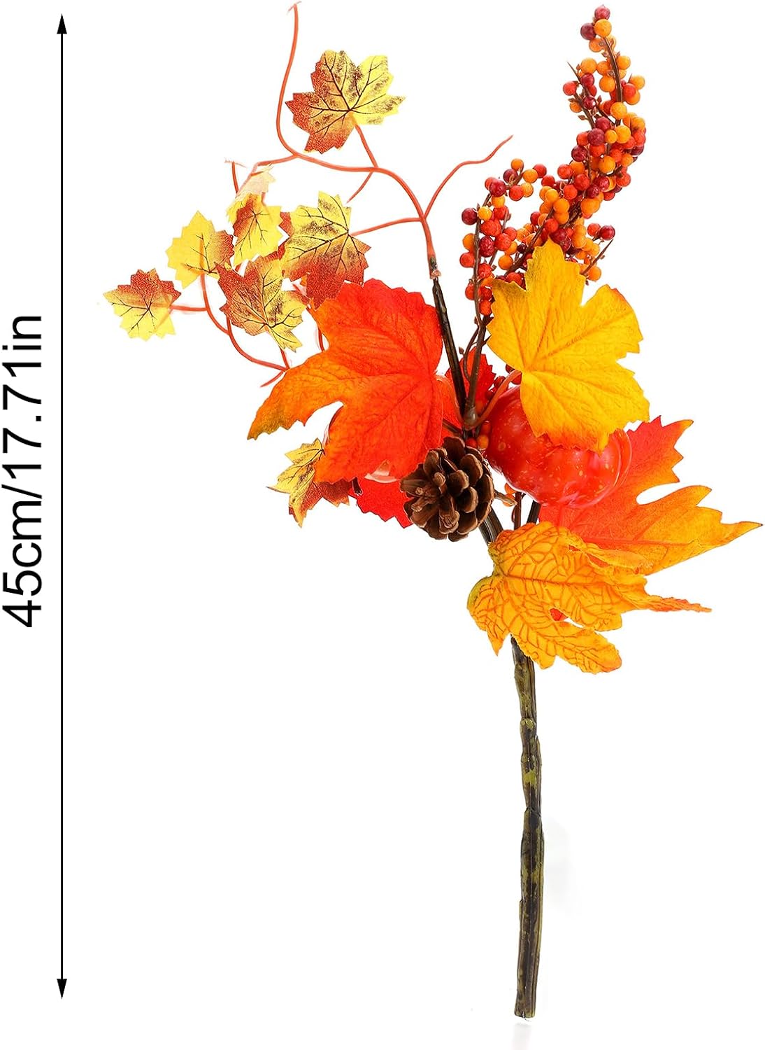 3pcs Thanksgiving Decorative Cuttings, Artificial Plant Cuttings, Maple Leaf Pumpkin Elements,Small Fall Fake Plant,for Farmhouse Home Party Thanksgiving Day Halloween