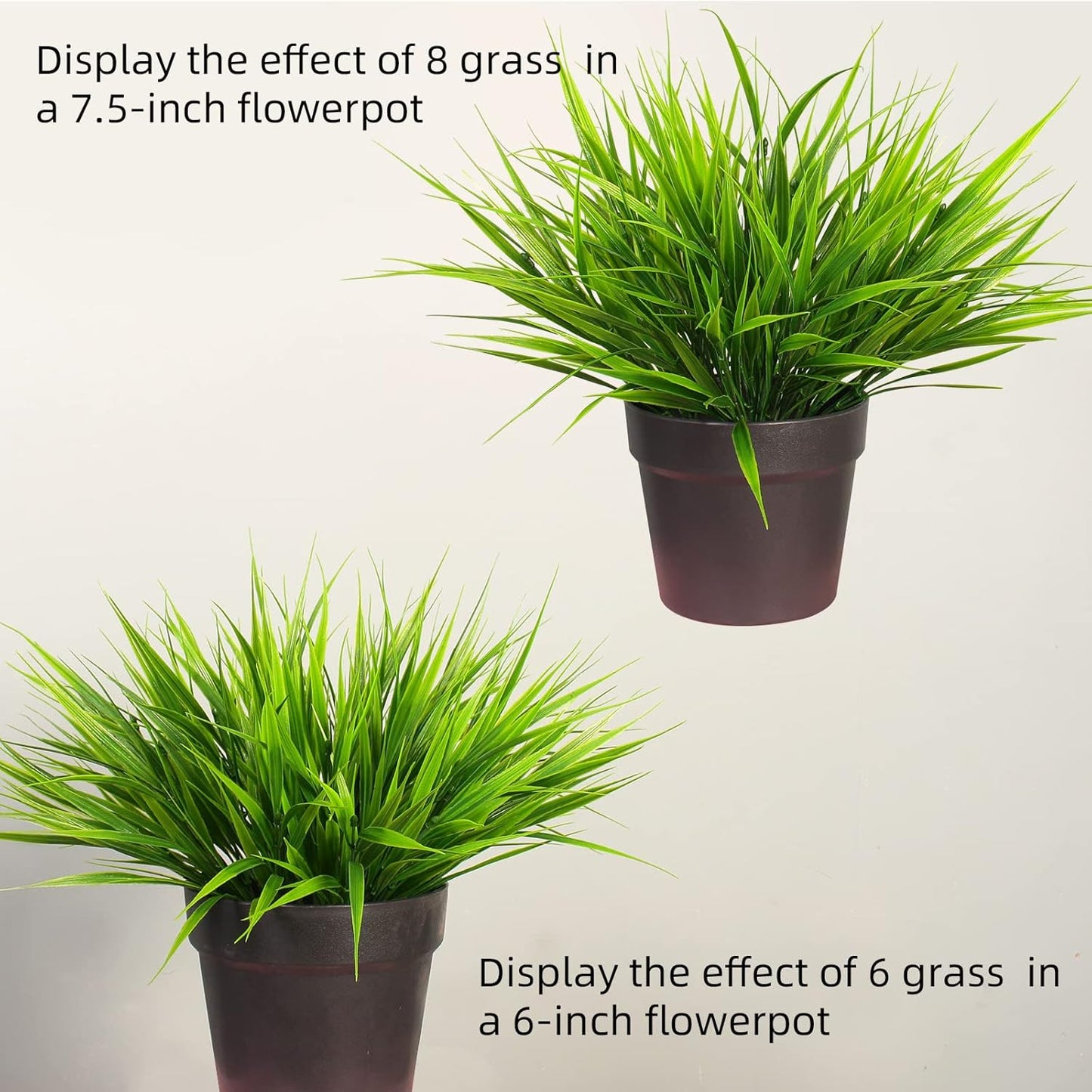Artificial Plants Outdoor Fake Monkey Grass with Flowers for Pot UV Resistant Plant Decor for Window Garden Patio Hanging Planter Pathway Front Porch (Grass with Flowers)