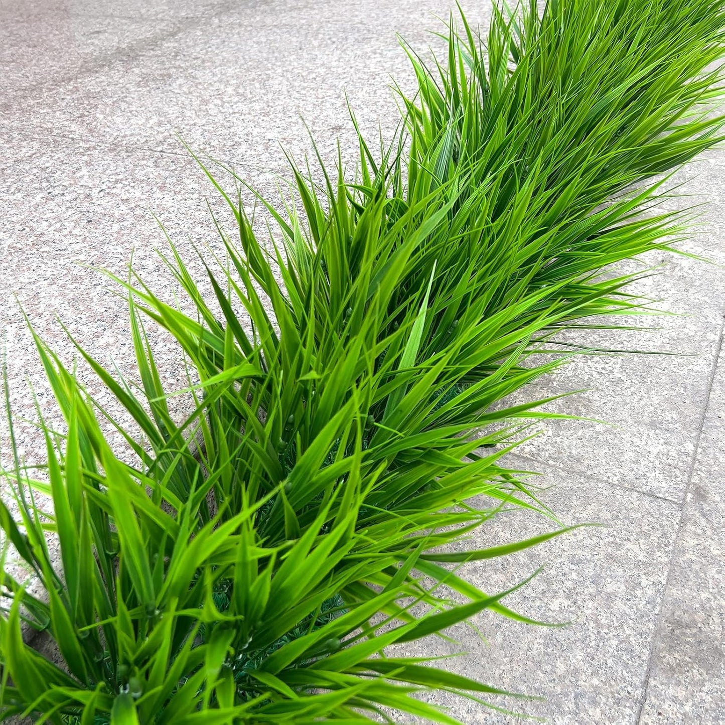 Artificial Plants Outdoor Fake Monkey Grass with Flowers for Pot UV Resistant Plant Decor for Window Garden Patio Hanging Planter Pathway Front Porch (Grass with Flowers)