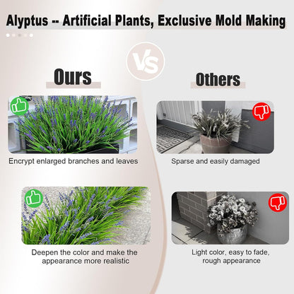 Artificial Plants Outdoor Fake Monkey Grass with Flowers for Pot UV Resistant Plant Decor for Window Garden Patio Hanging Planter Pathway Front Porch (Grass with Flowers)