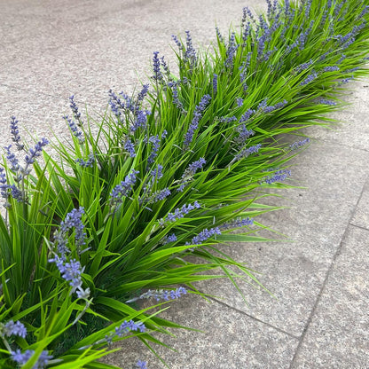 Artificial Plants Outdoor Fake Monkey Grass with Flowers for Pot UV Resistant Plant Decor for Window Garden Patio Hanging Planter Pathway Front Porch (Grass with Flowers)
