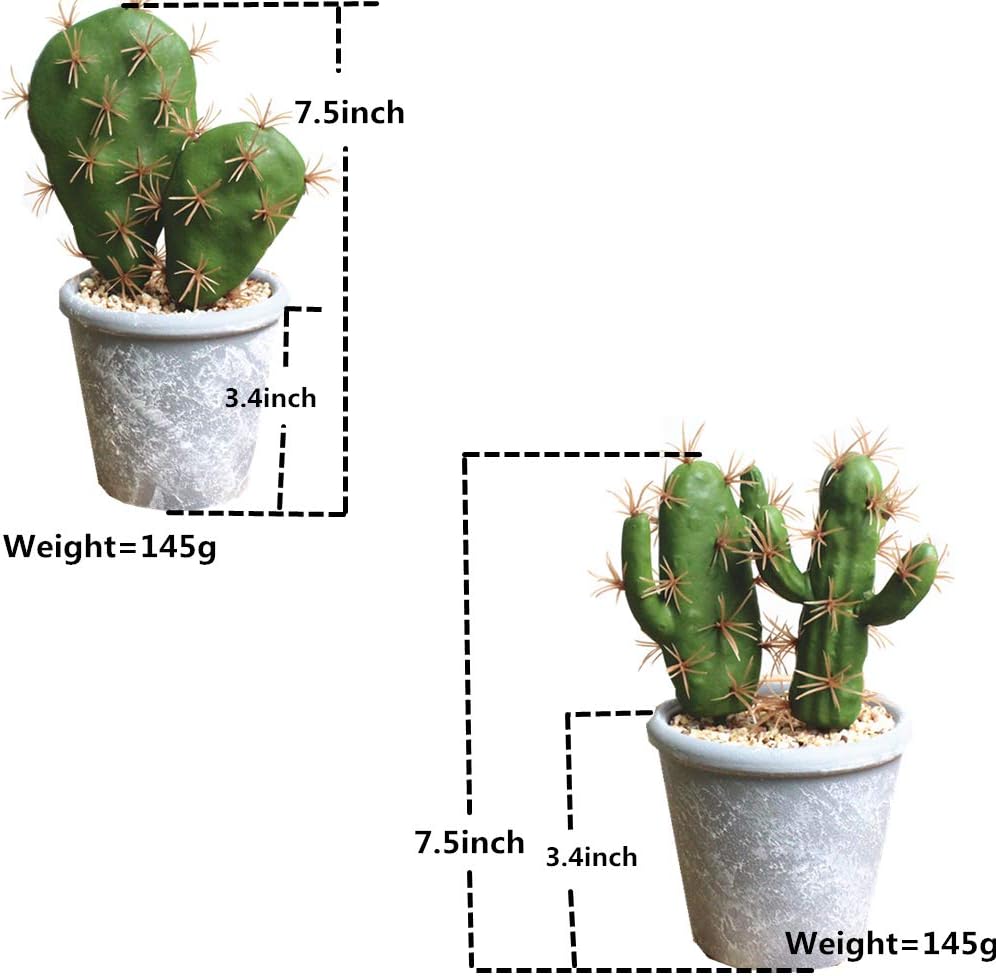 Artificial Succulent Plants Faux Cactus Decorative Succulents Potted Fake Cacti with Gray Pots Artificial Cactus for Bathroom/Home Decor House Decorations(B Set)