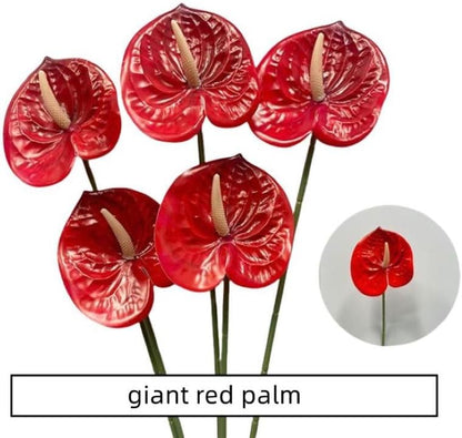 8 Pcs 23-5/8 inch Artificial Anthurium Flowers Real Touch Fake Flower