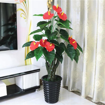 8 Pcs 23-5/8 inch Artificial Anthurium Flowers Real Touch Fake Flower