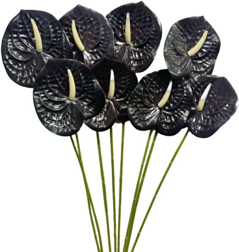 8 Pcs 23-5/8 inch Artificial Anthurium Flowers Real Touch Fake Flower