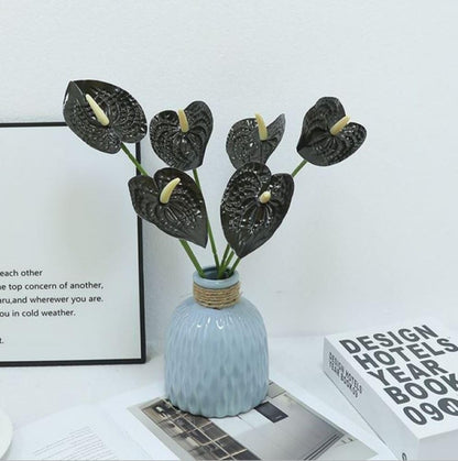 8 Pcs 23-5/8 inch Artificial Anthurium Flowers Real Touch Fake Flower