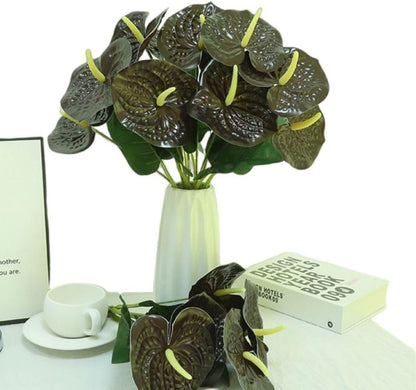 8 Pcs 23-5/8 inch Artificial Anthurium Flowers Real Touch Fake Flower